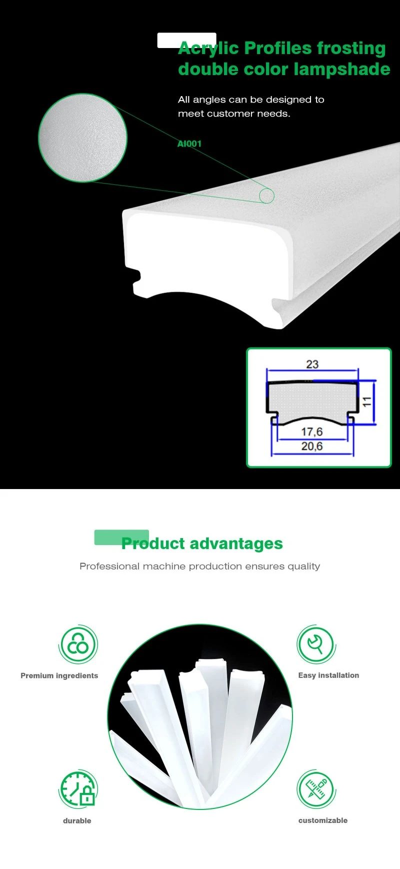 Acrylic Transparent Extrusion Lampshade